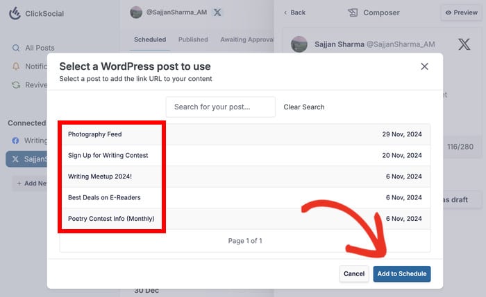 añadir post de wordpress a tweet ejemplo