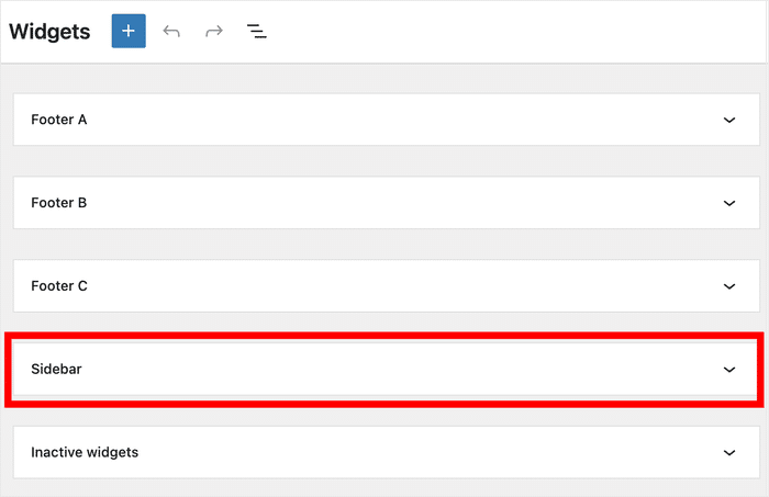Wählen Sie aus Ihren Seitenleisten und Fußzeilen