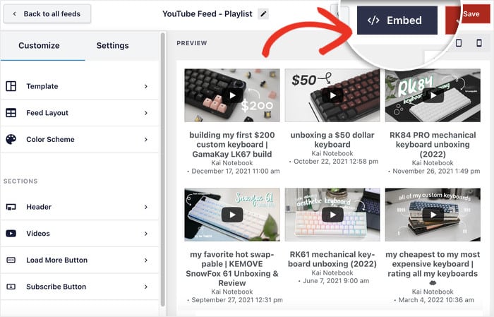 embed your youtube playlist in wordpress