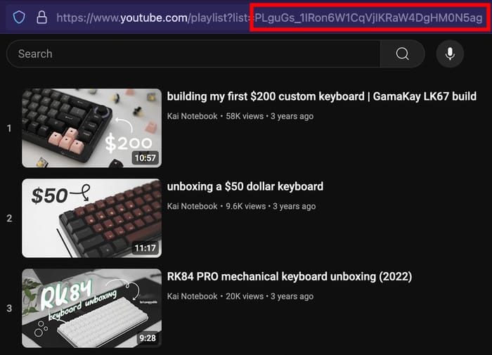 copyl playlist id youtube