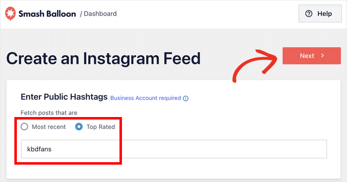 select hashtag you want to use for your feed - Smash Balloon Selecciona el hashtag que quieras usar en tu feed