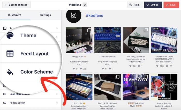 start customizing color schemes for hashtag instagram feed - Smash Balloon Empieza a personalizar las combinaciones de colores para el feed de Instagram con hashtags