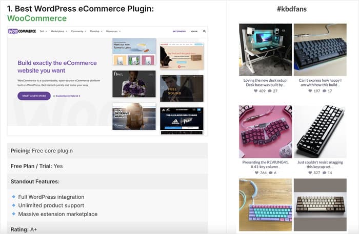 sidebar with a hashtag instagram feed - Smash Balloon barra lateral con un feed de Instagram con hashtags