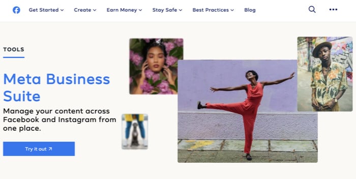 página inicial do meta business suite