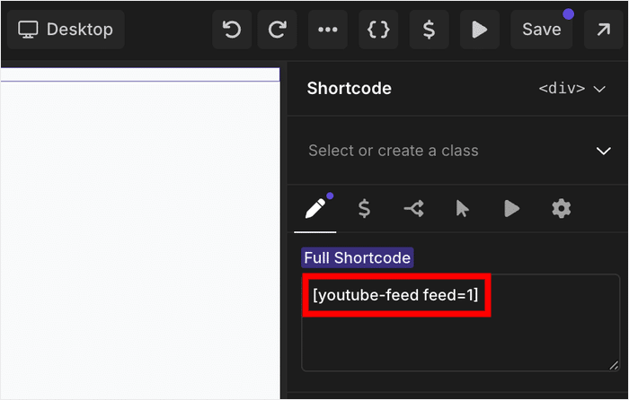 adicionar shortcode do youtube ao oxygen