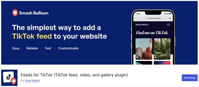 tiktok feeds version gratuite du plugin