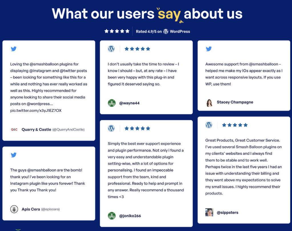 Voir les commentaires sur smash balloon