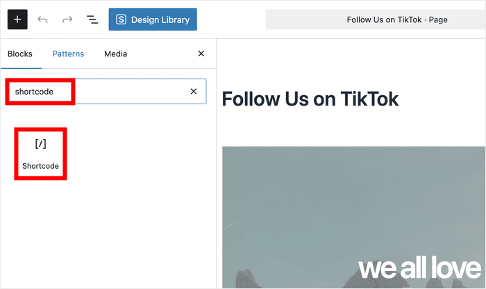 add the shortcode block to your astra page