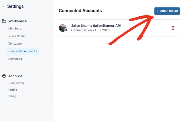 add new social media account to your wordpress
