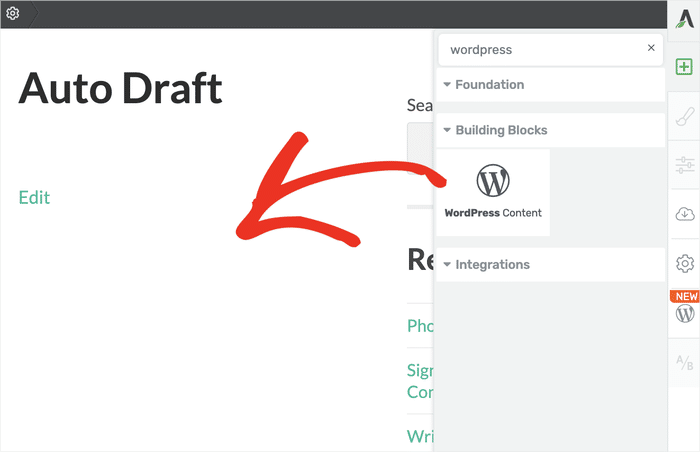 wpコンテンツをthriveに追加する