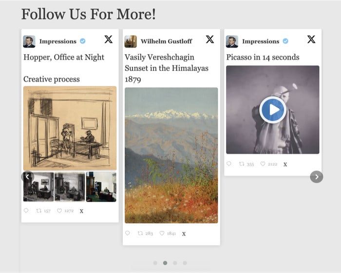 example of a twitter widget on website