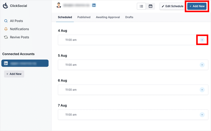 start adding posts to your clicksocial calendar