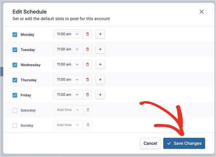 finalize your clicksocial posting schedule