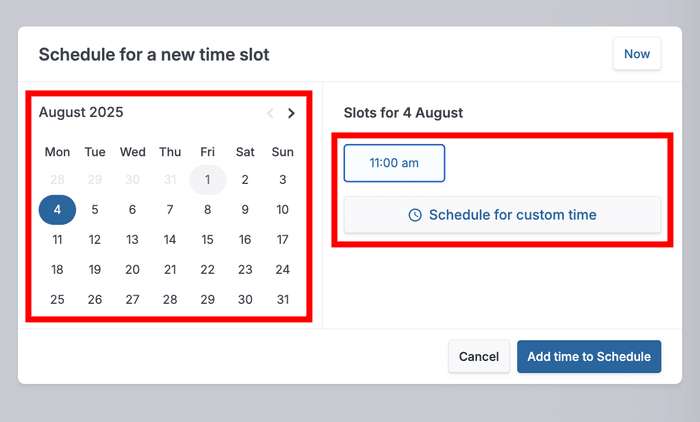 schedule your linkedin post for a time slot