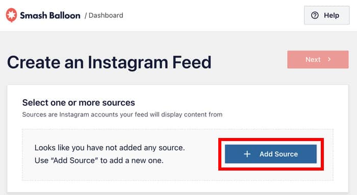 add a source for your new instagram feed