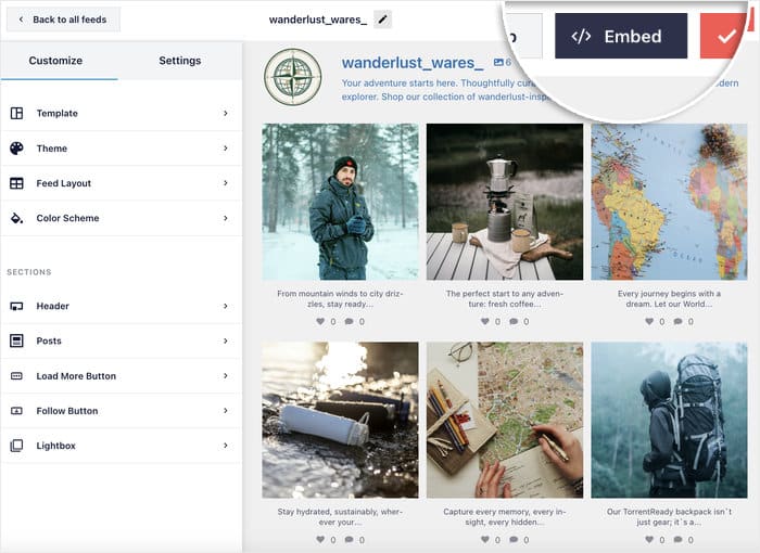 Empieza a integrar tu feed de Instagram.