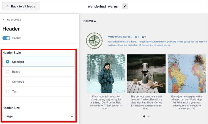 ways to edit your instagram feed header