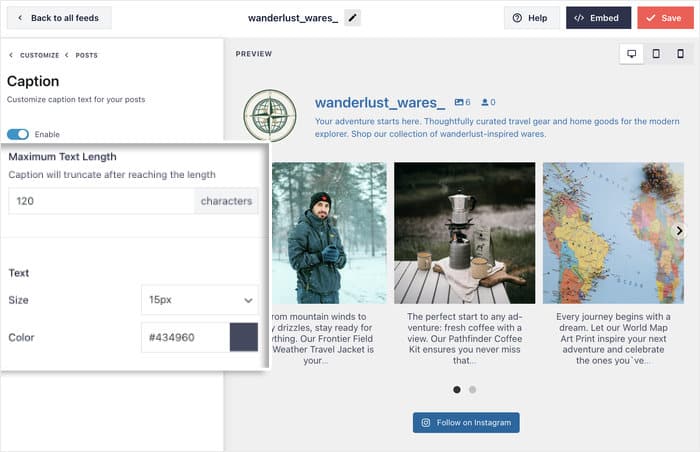edit the caption for your instagram posts