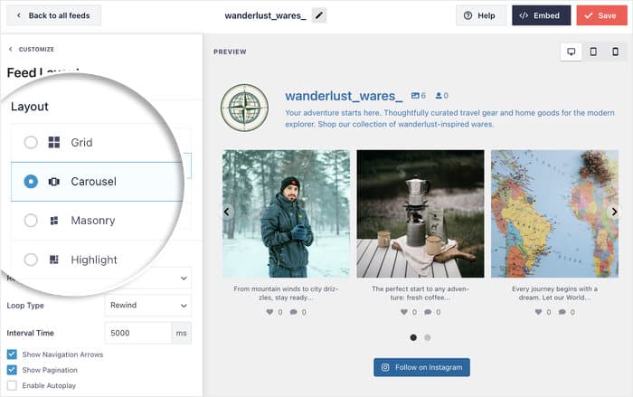 layout options for your instagram story feed