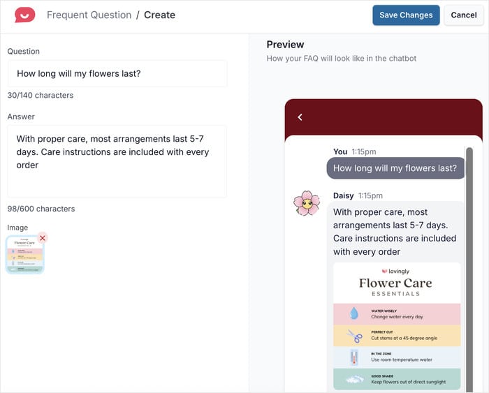 add image to your new faq
