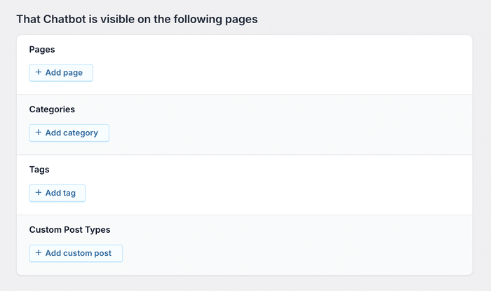 set visibility for your chat funnel