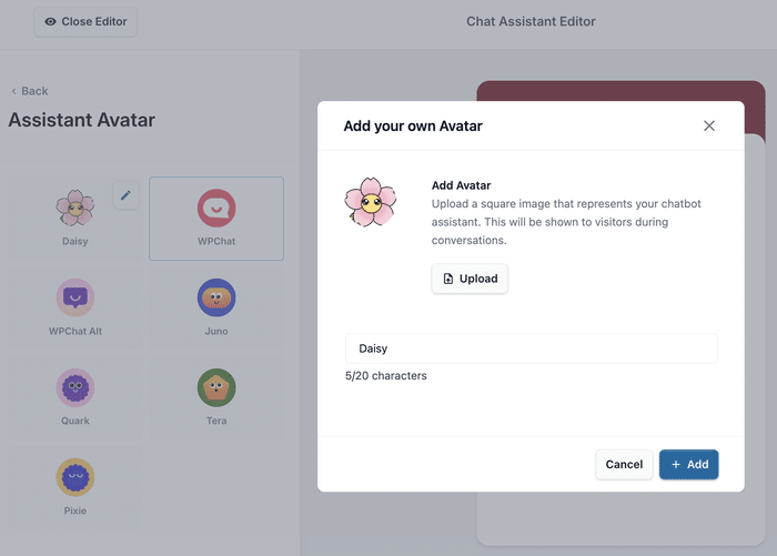 example of an assistant avatar for wpchat