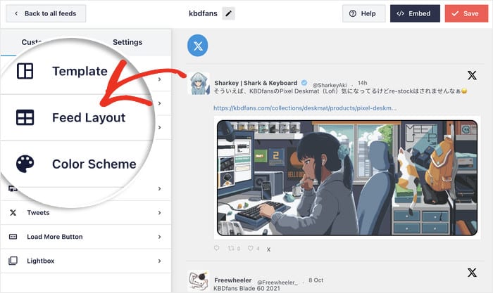 empieza a editar el diseño de tu x search feed