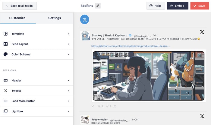 editor de feeds en directo para tu feed x search