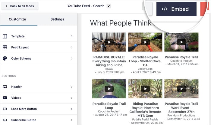 incrustar los resultados de búsqueda de youtube en wordpress