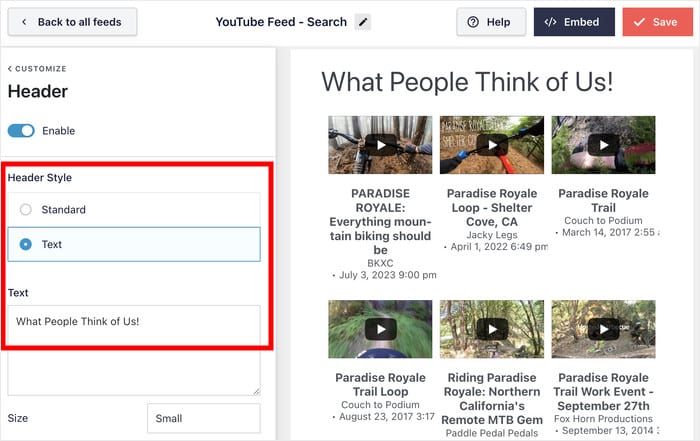 personaliza la cabecera de tu feed youtube search