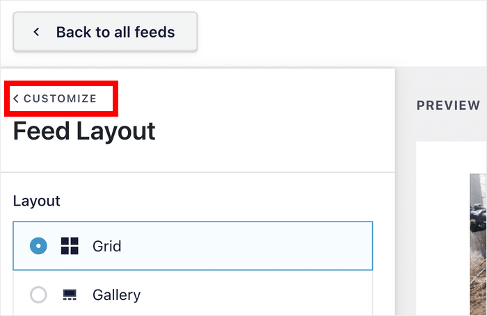 volver de nuevo a las opciones principales de personalización