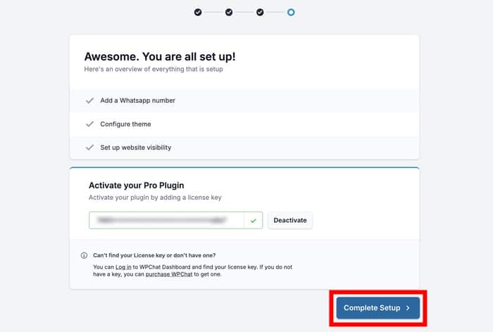 enter your wpchat license key