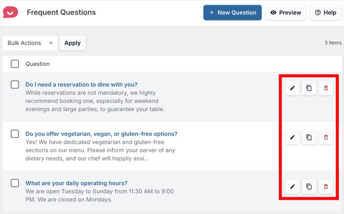 start managing your faq entries