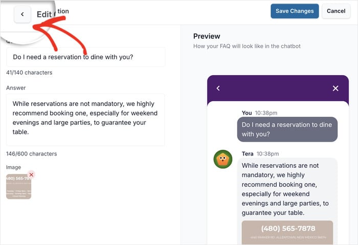 return to faq dashboard
