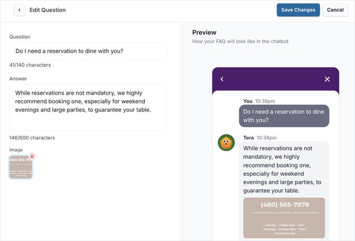 example of a faq entry with question and answer