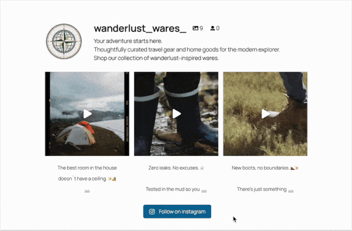Exemple d'une vidéo Instagram intégrée avec lecture automatique