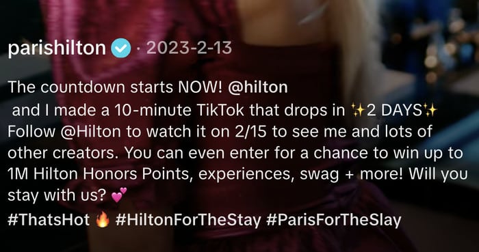 Beispiel für ein TikTok-Video, das Vorfreude weckt