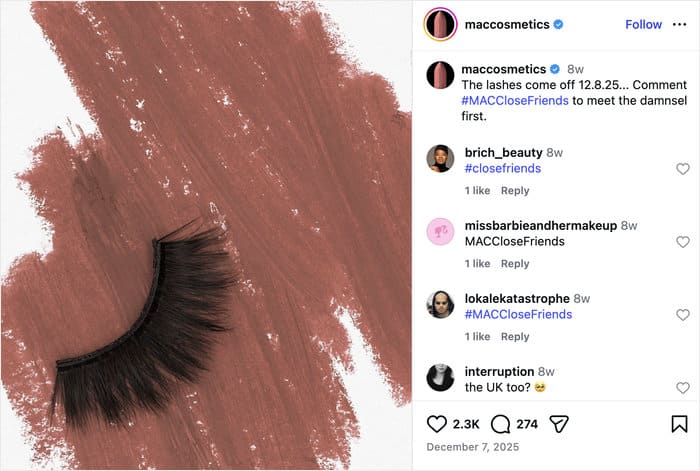 lista de amigos cercanos utilizada con fines de marketing