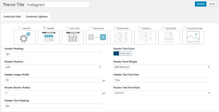 ui for 10web instagram editor