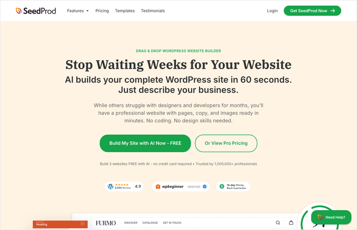 seedprod plugin homepage