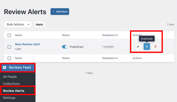 Eine Benachrichtigung über eine doppelte Bewertung anzeigen