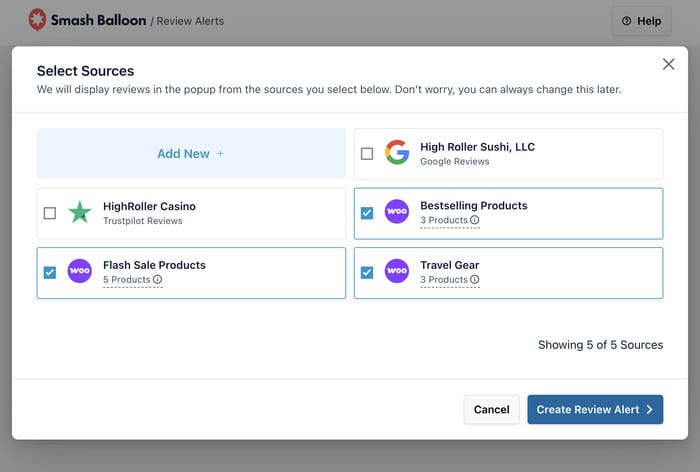 WooCommerce-Quellen für den Bewertungs-Feed auswählen