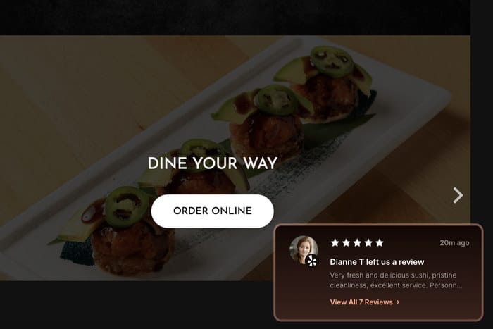 Beispiel für eine aktuelle Bewertung auf einer Seite