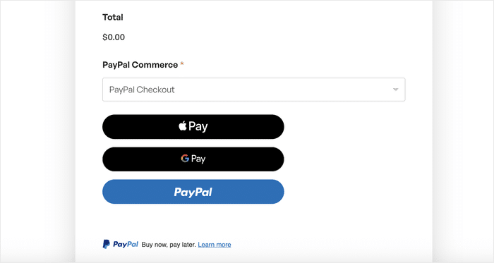 Exemple de formulaire de paiement pour un site web