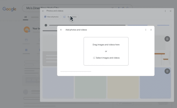 Adicione fotos e vídeos da sua empresa no Google