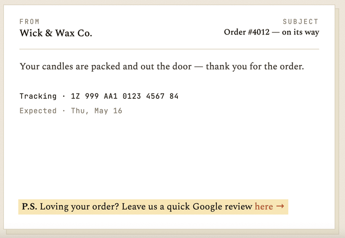 add review link to order confirmation email - Smash Balloon Ajouter un lien vers les avis dans l'e-mail de confirmation de commande