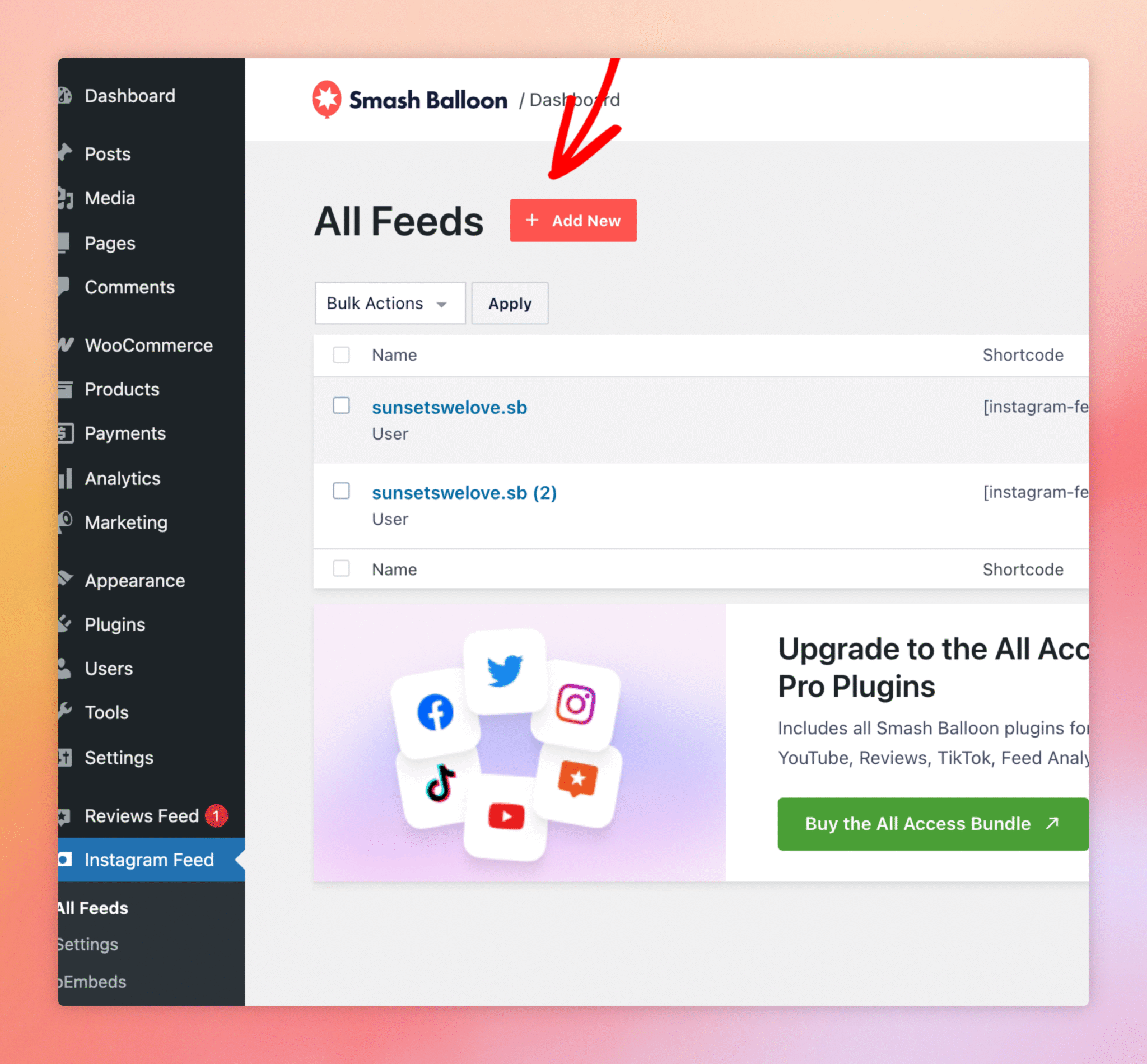 Auto-Rotating Your Instagram Feed As A Carousel Slideshow — Step 1 - Smash Balloon Auto-Rotating Your Instagram Feed As A Carousel Slideshow — Step 1