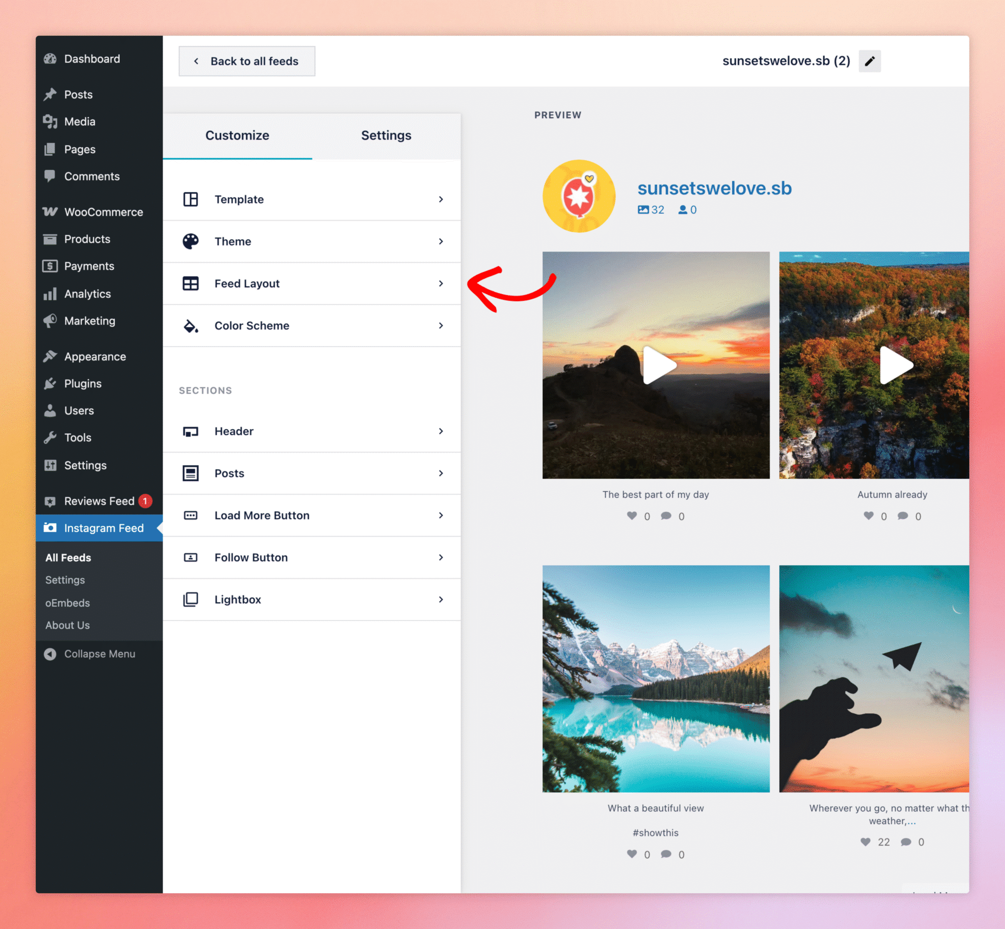 Auto-Rotating Your Instagram Feed As A Carousel Slideshow — Step 3 - Smash Balloon Auto-Rotating Your Instagram Feed As A Carousel Slideshow — Step 3