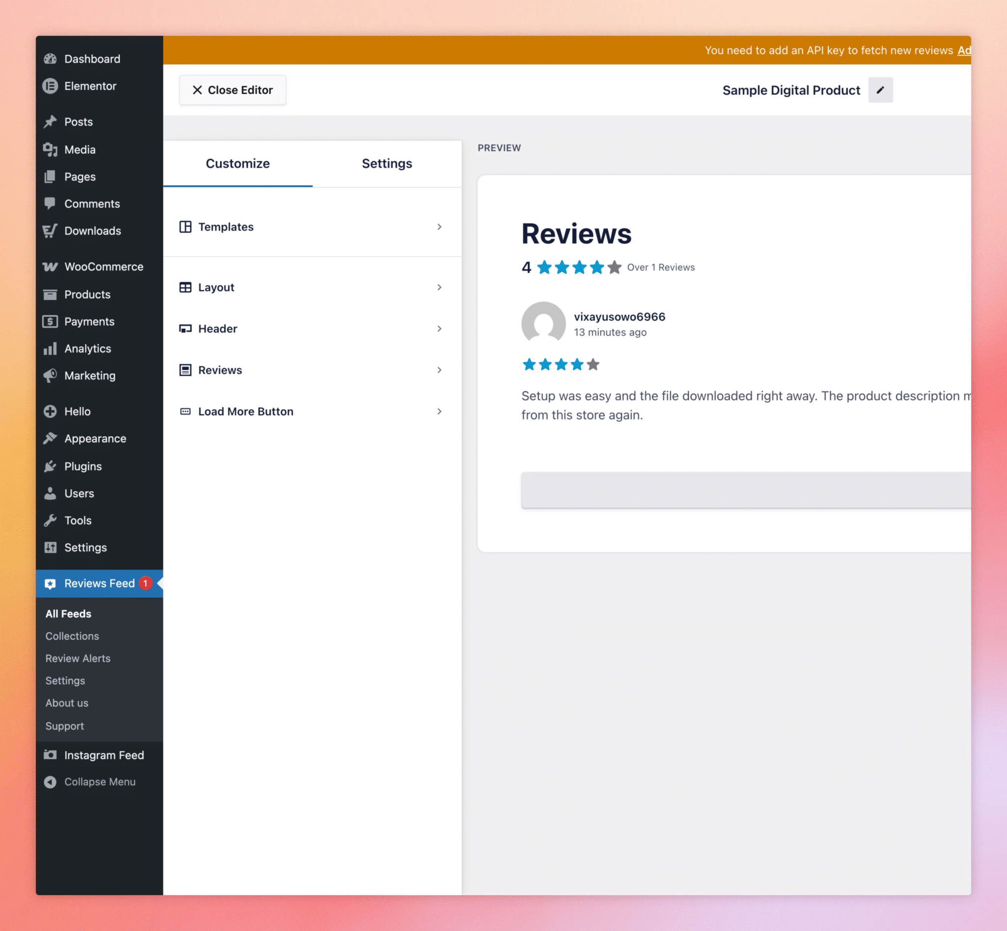 Displaying Easy Digital Downloads Reviews With Reviews Feed Pro — Step 4