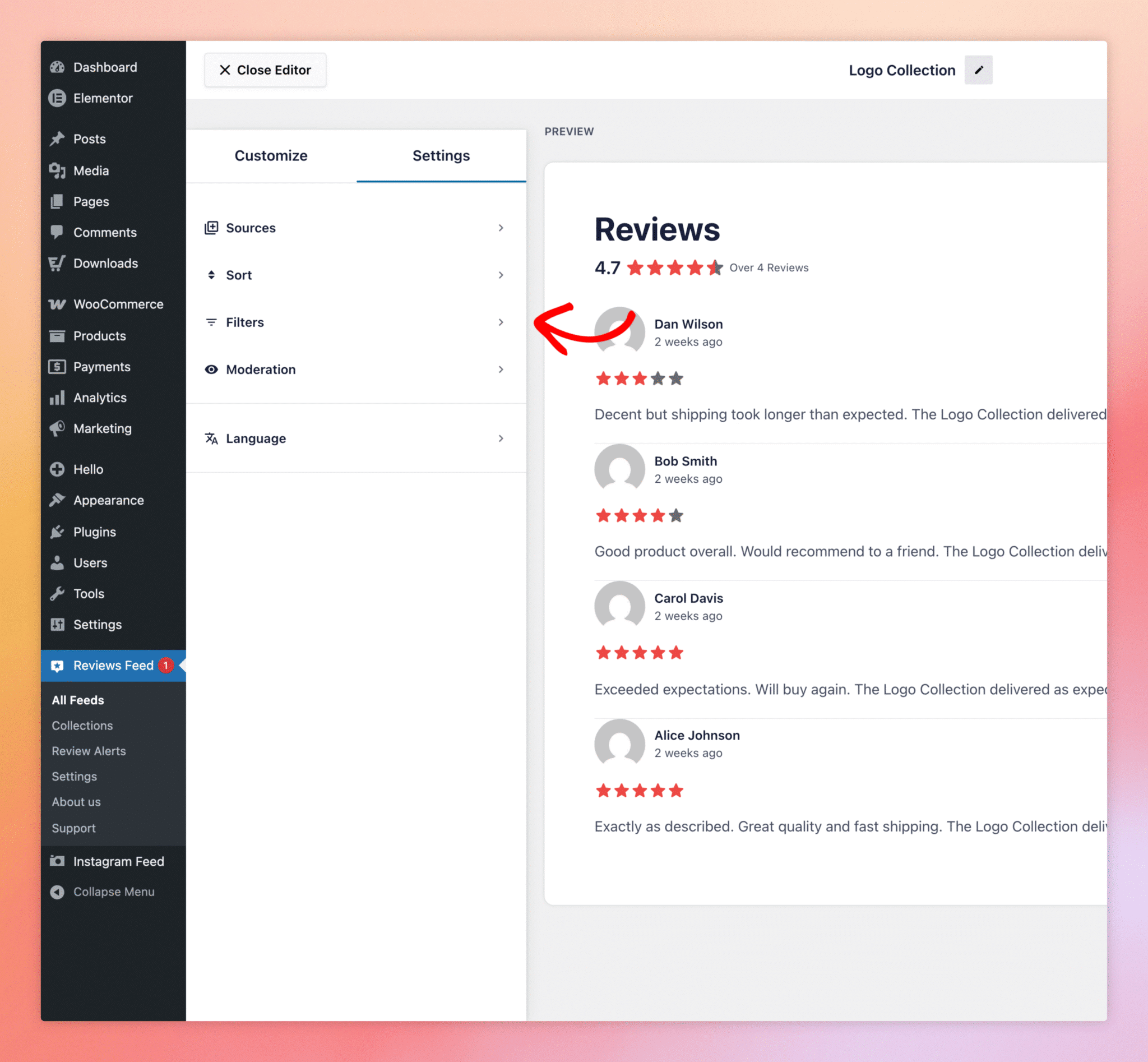 Filtering Reviews By Rating, Keyword, And Source In Reviews Feed Pro — Step 3 - Smash Balloon Filtering Reviews By Rating, Keyword, And Source In Reviews Feed Pro — Step 3